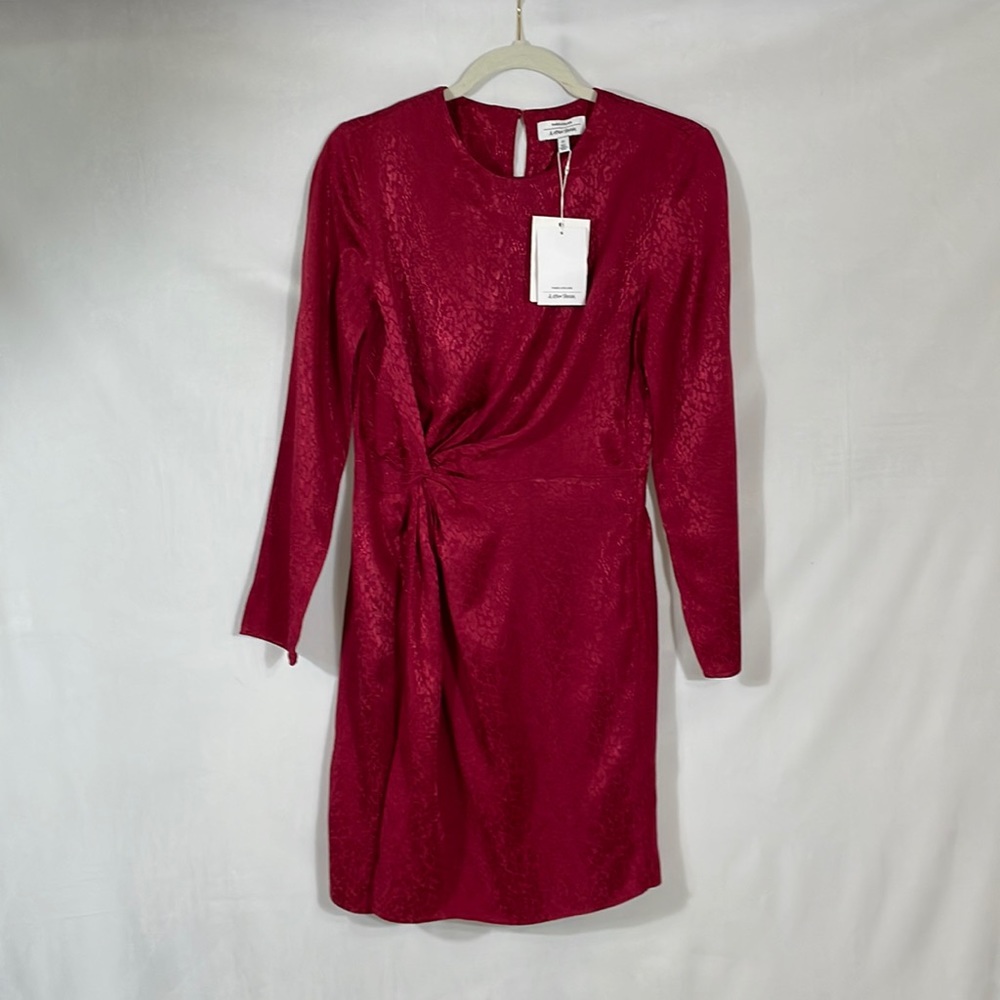 & Other Stories Paris Atelier Dress NWT 4 Red Wine Color Long Sleeve